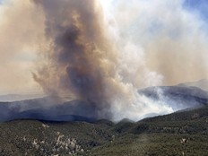 This image provided by the USDA Forest Service shows the Alexander Mountain Fire near Loveland, Colo., Tuesday, July 30, 2024.