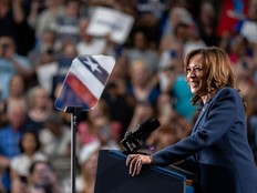 U.S. Vice President Kamala Harris speaks to supporters during a campaign rally at West Allis Central High School on July 23, 2024 in West Allis, Wisconsin.