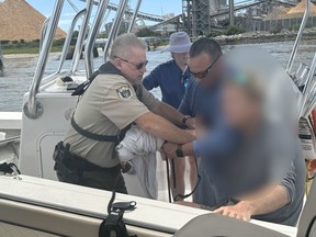 An image from the Nassau County Sheriff's Office after a boater was bitten by a shark in the Amelia River near Fernandina Beach, about 35 miles (56 km) north of Jacksonville.
