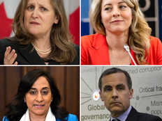 Clockwise from top left, Freeland, Joly, Anand and Carney. POSTMEDIA FILES