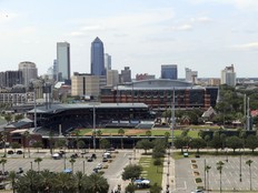 A general view of the Jacksonville, Fla., skyline is shown on Sunday, Sep. 12, 2021, in Jacksonville.