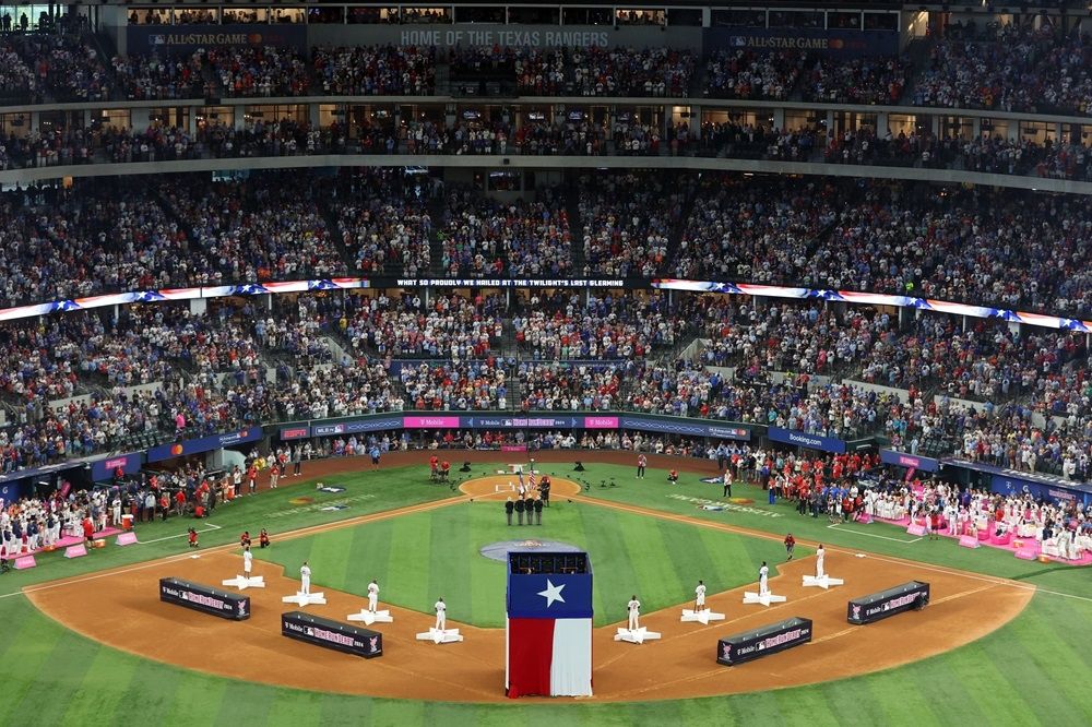 A general view of the stadium during the T-Mobile Home Run Derby at Globe Life Field on July 15, 2024 in Arlington, Texas.