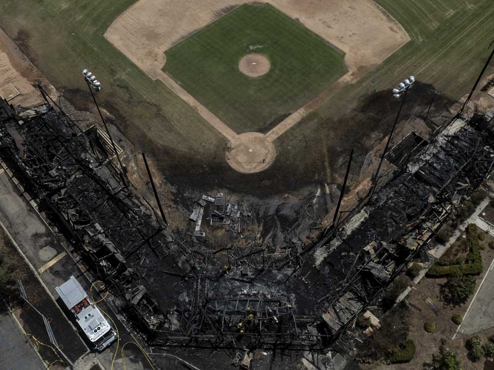 Fire hits historic Southern California baseball field seen in Hollywood movies