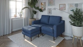 Two-seater plus ottoman