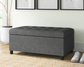Wade Logan Linen Blend Upholstered Storage Bench