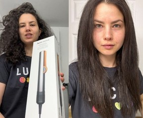 Before and after trying the Airstrait for the first time.