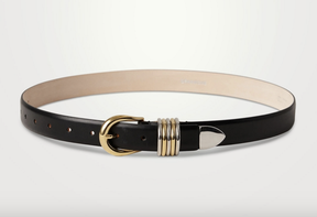 Déhanche Mixed Metal Leather Belt