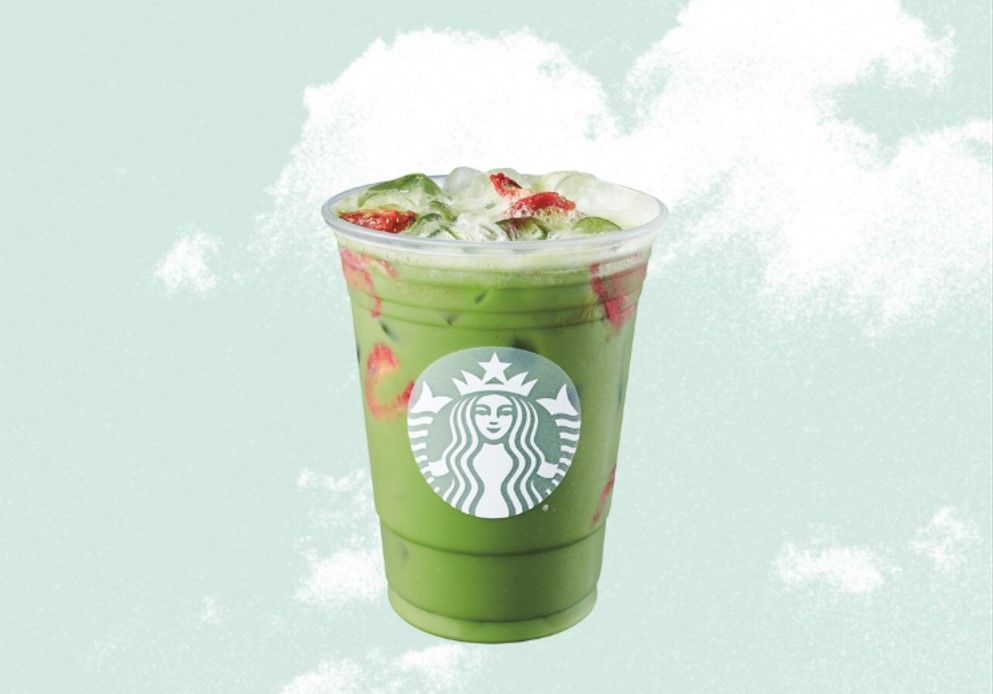 Iced Strawberry Oat Matcha Tea Latte