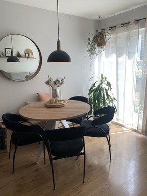 I appreciate the table's small footprint in my cozy (small) space.