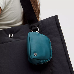 teal lululemon Everywhere Belt Bag Nano attached to tote bag
