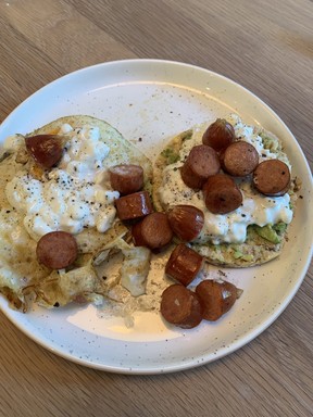 My unappetizing but delicious breakfast post-cleanse.