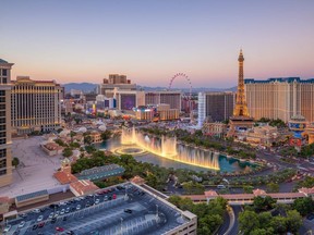 Aerial view of Las Vegas strip in Nevada