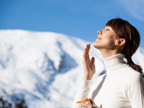 Sunscreen in the winter.