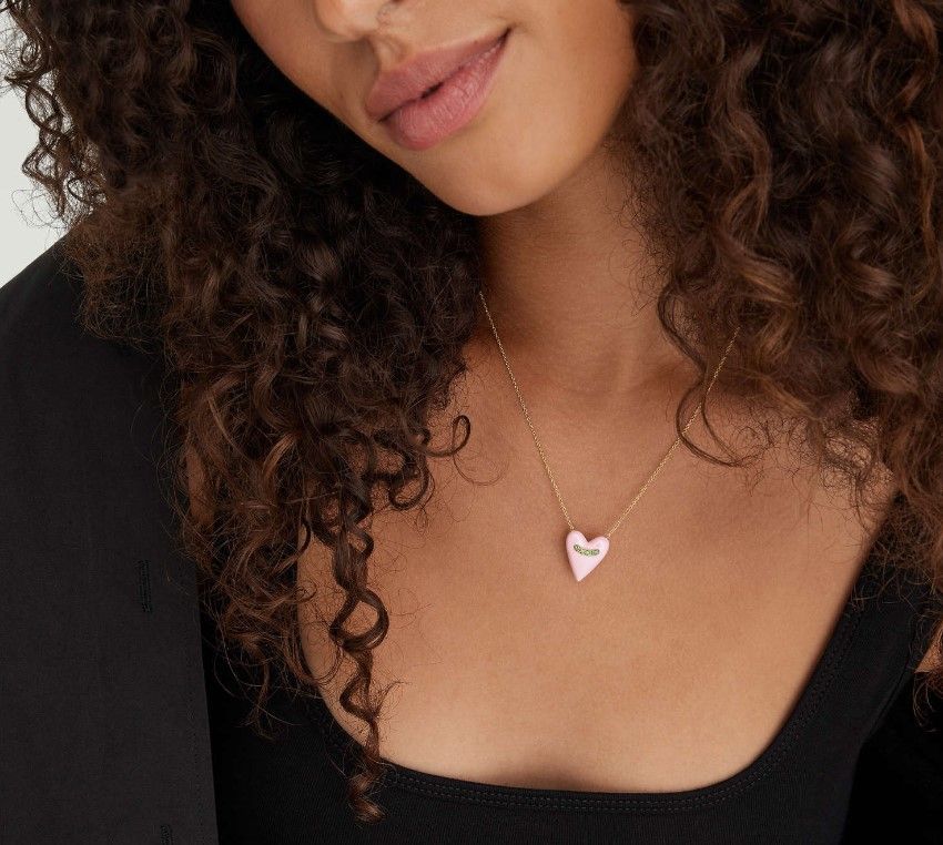 Heart Enamel Pendant Necklace