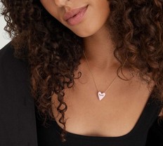 Heart Enamel Pendant Necklace