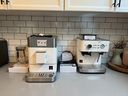 Comparing the KitchenAid fully-automatic(left) and semi-automatic espresso machines.