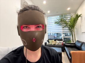 Me wearing the JOVS mask.