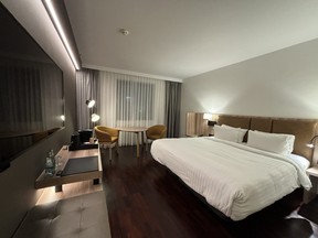 What the average hotel room looked like. This one is in Bratislava, Slovakia.