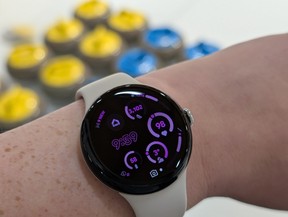 Pixel Watch 3 with curling rocks