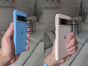 Both new Pixel phones are sleek and thin. The Pro is on the left.