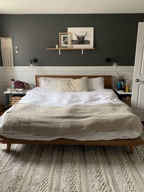 The king-sized Asher Bed Frame in my bedroom.