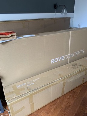 The frame arrived in a few heavy boxes.