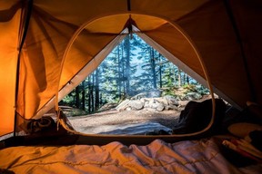 A tent in the wilderness.