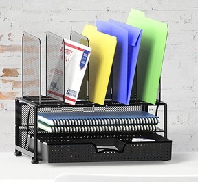 SimpleHouseware Mesh Desk Organizer with Sliding Drawer.