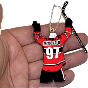 Stinky Lockers Personalized Christmas Hockey Ornament