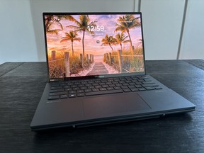 Asus Zenbook Duo in Laptop Mode.