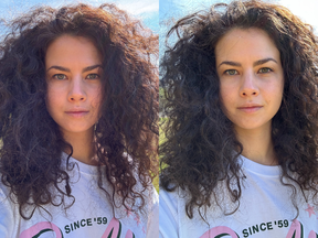 Selfie camera: iPhone 15 left, iPhone 14 right
