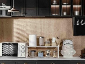 Expandable Kitchen Cabinet and Countertop Shelf Organizer.