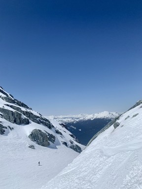 A bluebird day on Blackcomb Mountain in Whistler.
