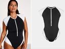 Textured U-wire and Cut-out One-piece Swimsuit.