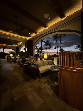 The incredible view from our table at Pilina.
