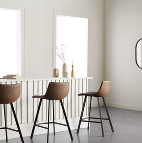 Faux Leather and Metal Bar Stool