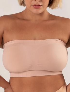 woman wears Truekind® Convertible Strapless Bandeau Bra
