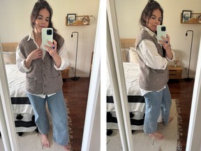 Oversized Button Front Sweater Vest