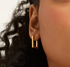 mejuri gold vermeil Block Medium Hoops