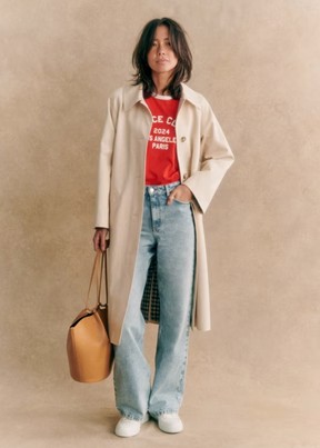 beige sezane Clyde Trench Coat
