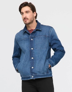 DU/ER Tech Fleece Denim Jacket blue