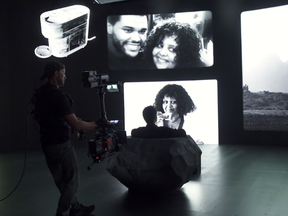 Tesfaye on set for the Nespresso campaign.