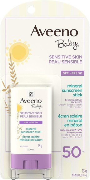 Aveeno Baby Sensitive Skin Face Mineral sunscreen stick