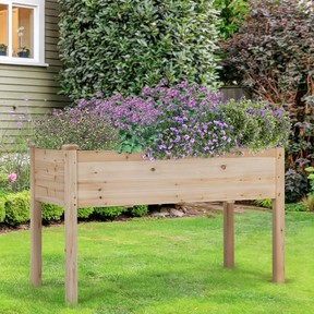 Rigney Outdoor Fir Wood Elevated Planter