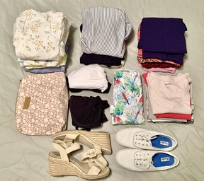 everything I fit in the suitcase for a five-day getaway