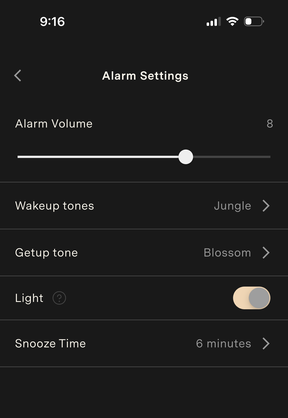 Loftie app settings