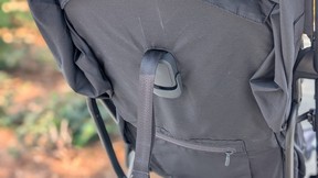 The handle makes raising and lowering the seat easy.