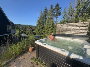 Having a hot tub at our HomeExchange was an added bonus.