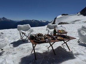 A private mountaintop picnic complete with seasonal ingredients and luxury staples, like caviar.