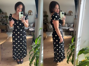 The Shyla Dress in Moon Dot.